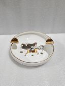 雪茄烟灰缸圆形陶瓷家用客厅高档奢华办公摆件 包邮 V潮流 欧式