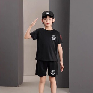 儿童特警服短袖套装男童夏令营特种兵服装小学生警官服军训演出服