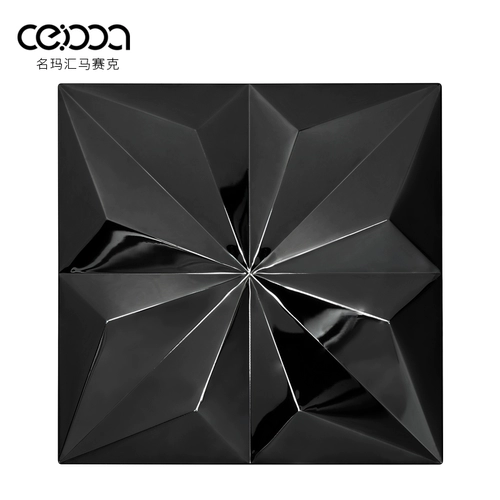 Металлическая трехмерная черная мозаика из нержавеющей стали на стену, в 3d формате, зеркальный эффект