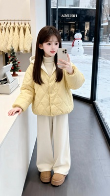 女童加绒加厚公主棉衣