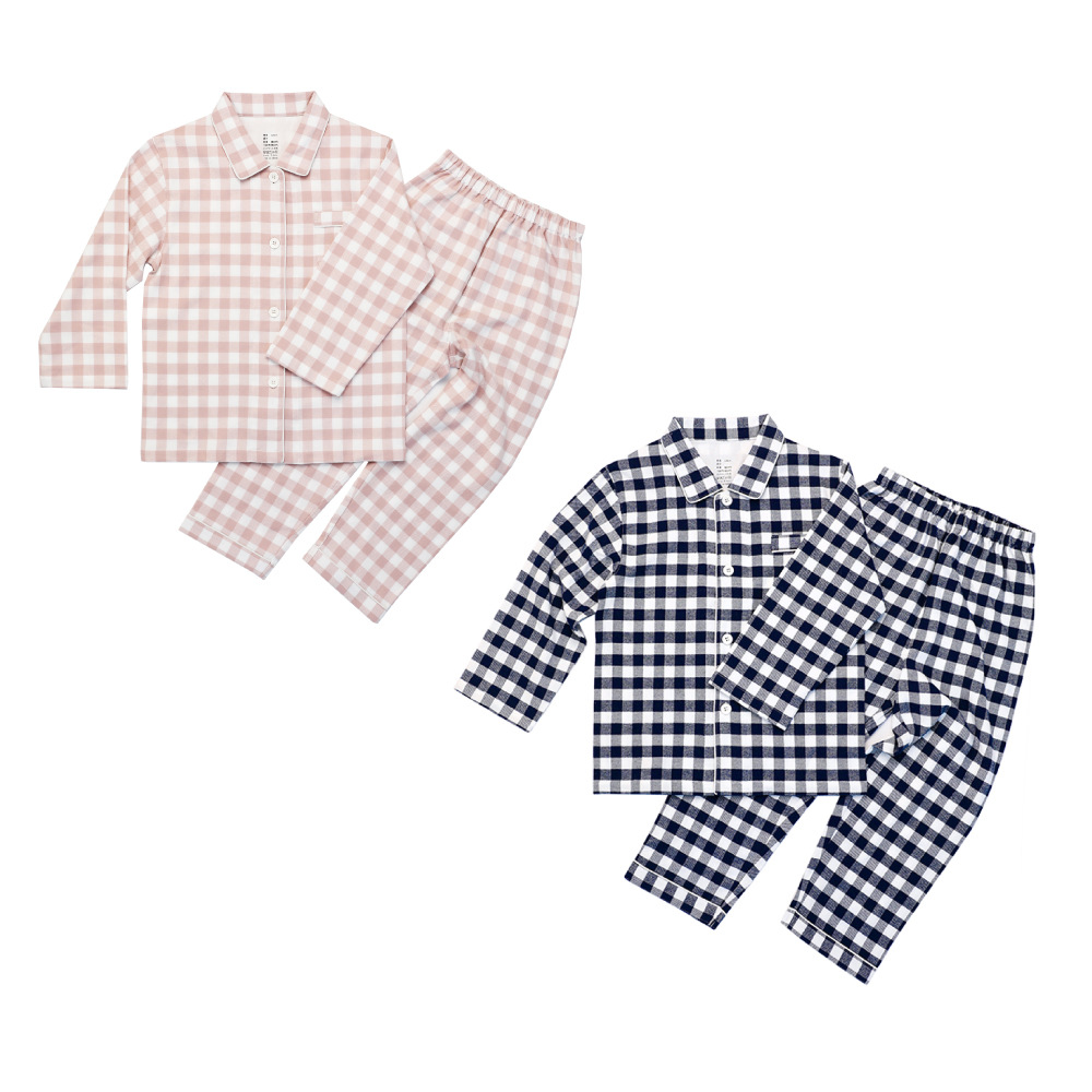 无简母鸡儿童法兰绒睡衣男女秋冬磨毛纯棉加厚亲子家居服套装