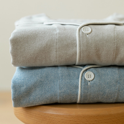 无简母鸡睡衣男女秋冬加厚纯棉磨毛法兰绒套装情侣长袖家居服