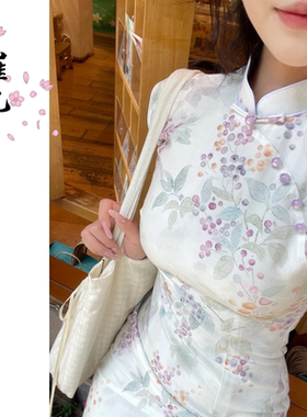 EACH崔九【葡萄园】新中式改良旗袍连衣裙春夏款无袖气质优雅日常