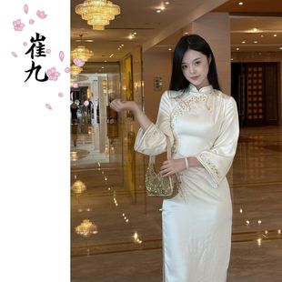 新中式 仿醋酸重工两万针刺绣 国风旗袍连衣裙 金玉缘 EACH崔九