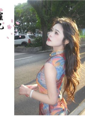 EACH崔九【漪梦】新中式改良旗袍连衣裙春夏款无袖气质优雅长款