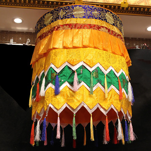 藏布佛罩布艺品藏式家用佛堂装饰挂饰天棚顶棚佛顶罩子伞盖可定做