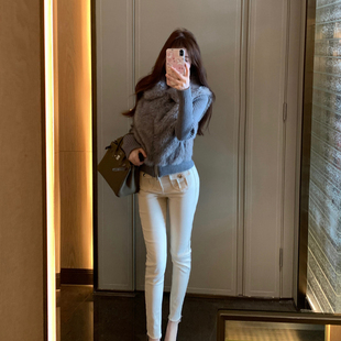 短款 M900短外套女秋冬2025新款 洋气毛针织开衫 时尚 百搭小个子 爆款