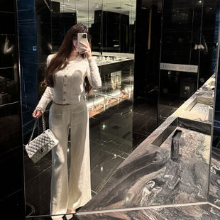 白色裤 M900阔腿裤 今年流行爆款 2025年新款 子宽松慵懒风早秋 休闲裤