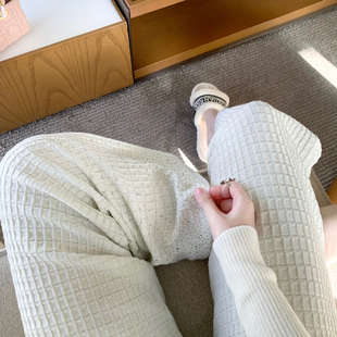 脚烫钻高腰显瘦垂感直筒阔腿裤 M900休闲裤 裤 爆款 女秋冬2025年新款