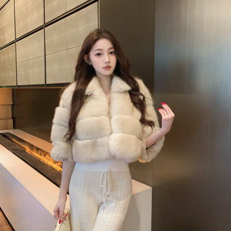 M900短款狐狸毛皮草外套女2026新款泡泡袖真毛轻奢名媛风小个子,女装/女士精品,皮草,淘宝优惠券,粉丝福利购,淘宝优惠卷