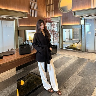 外套小个子黑色设计感时尚 M900针织开衫 高级感穿搭秋冬2025年新款