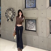 女2026新款 夏裤 子喇叭裤 M900牛仔裤 阔腿裤 高腰今年流行显瘦深蓝色