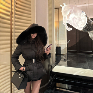外套大毛领连帽秋冬时尚 超好看短款 穿搭 2025新款 M900羽绒服女冬季