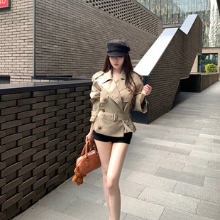 时尚 春秋卡其色短款 洋气时髦小个子 法式 M900早秋外套女2025新款