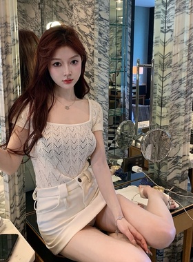 M900短袖t恤女内搭2026新款夏白色修身上衣短款辣妹性感纯欲春秋