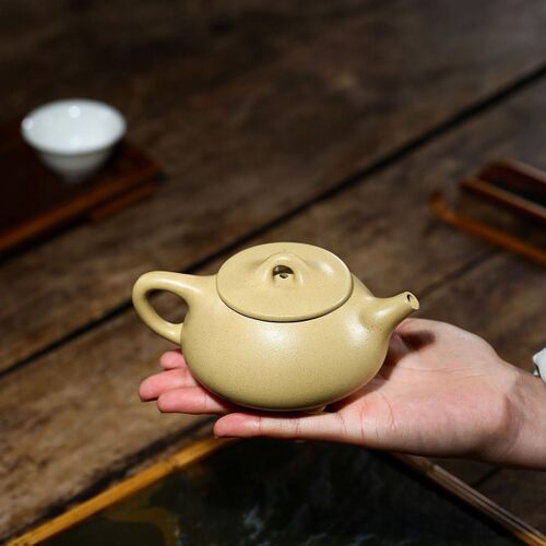 宜兴紫砂壶手工本山绿泥子冶石瓢