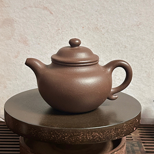 宜兴紫砂壶原矿紫泥家藏老料莲子手工制紫砂壶茶具200cc