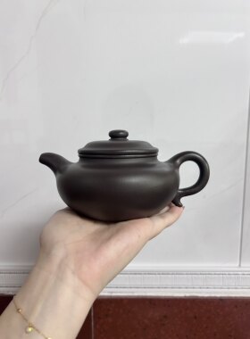 宜兴紫砂壶黑紫泥仿古壶 340CC家用手工泡茶壶紫砂家用茶壶茶具