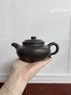 宜兴紫砂壶黑紫泥仿古壶 340CC家用手工泡茶壶紫砂家用茶壶茶具