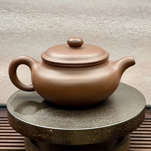 茶壶礼品茶具 宜兴紫砂壶原矿紫泥仿古壶扁腹250cc手工制作中式