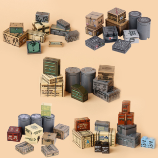 苏军英军印刷件物资包士兵人仔配件武器MOC小颗粒积木兼容