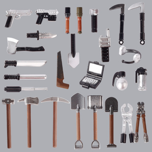 军事装备特种兵人仔配件防具斧头手榴弹电脑男小颗粒积木第三方