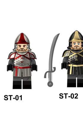 ST01中古欧洲骑士兵军事积木人仔