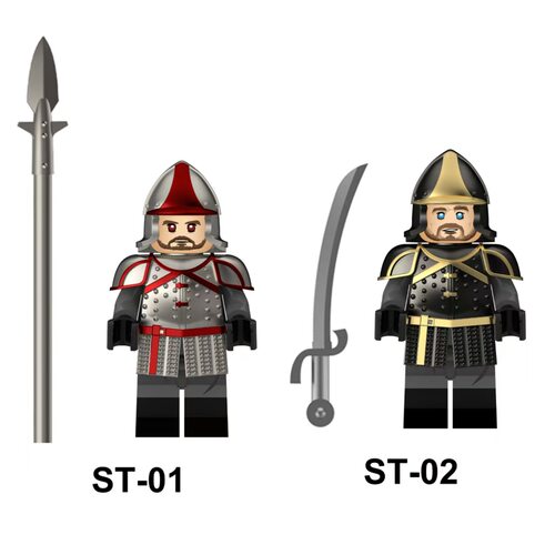 ST01中古欧洲骑士兵军事积木人仔