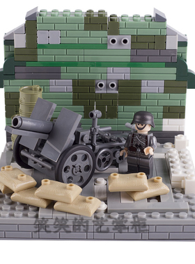 军事SIG33榴弹炮模型积木人仔武器配件小颗粒兼容玩具