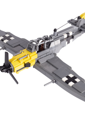 MOC兼容军事梅塞施密特BF109战斗机小颗粒拼插积木玩具