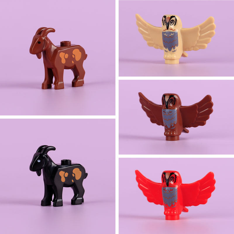 MOC城市动物园积木猫头鹰鸟山羊农场草原人仔配件摆件小颗粒玩具,玩具/童车/益智/积木/模型,普通塑料积木,淘宝优惠券,粉丝福利购,淘宝优惠卷