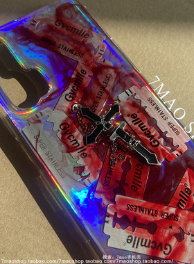 晕染真刀片十字架适用iphone16promax小米15mate70proA2pro手机壳