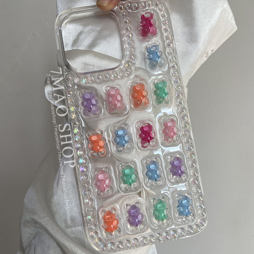 软fufu立体小熊可爱手机壳多机型