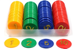 筹码棋牌室专用筹码币麻将卡片代币打牌儿童兑换积分奖励币筹码币