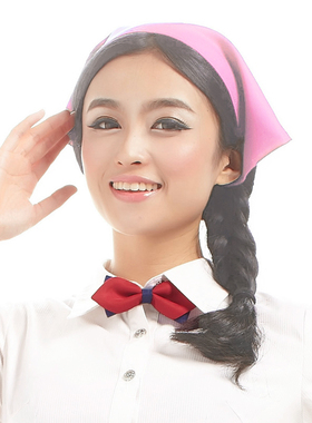 23工厂用三角巾 头巾粉色蓝色黄色头巾电子厂头巾三角巾