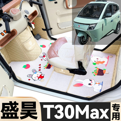 盛昊T30Max专用卡通图案低速电动三轮老年代步防滑全包围电车脚垫
