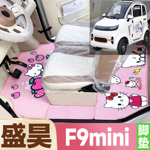盛昊F9mini专用卡通图案低速电动四轮车 防水全覆盖雪尼丝圈脚垫
