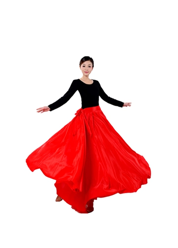 Синьцзян танцевальная юбка, юбка Yi Nationality Dance Performance, Wei Nationality Dance Drange Юбка тибетская тренировочная танцевальная юбка