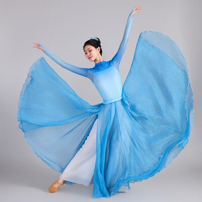 2026春晚刘浩存梦底古典舞蹈服女仙气1080度飘逸汉唐中国舞大摆裙