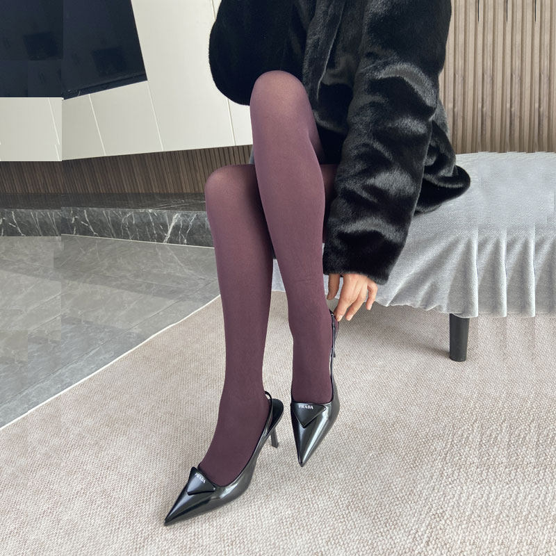 高级感哑光春秋丝袜外贸高端织纹高档优雅打底美腿连裤袜显瘦酒红