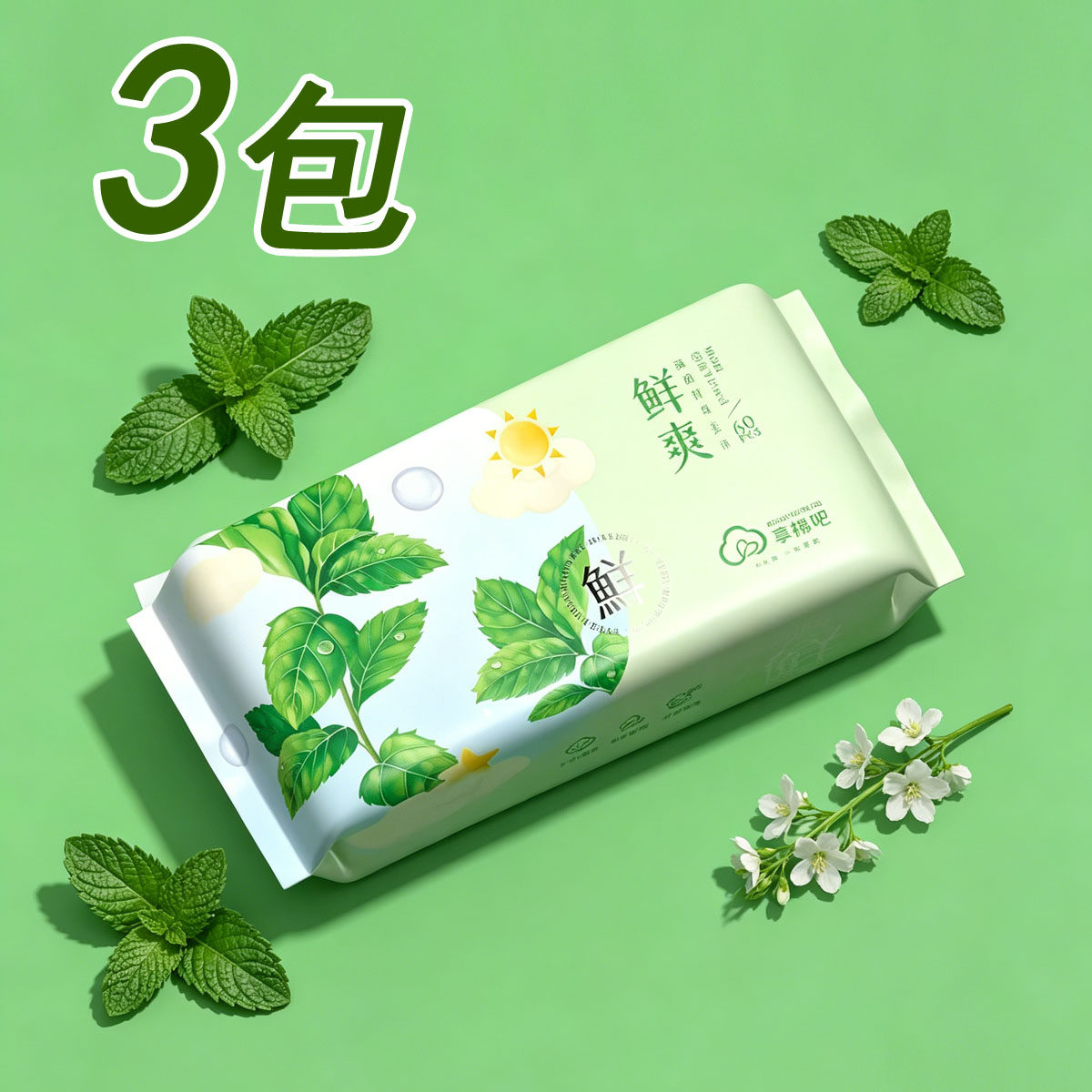 享棉吧干湿两用不掉毛洗脸巾