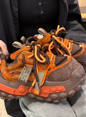 厚底爆款百搭橘色老爹鞋女款2026春季新款增高松糕炸街休闲运动鞋