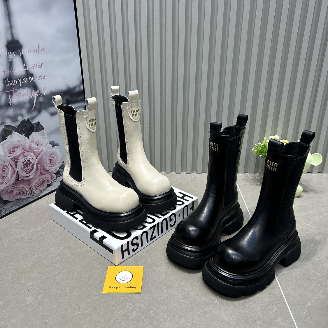 欧货中筒烟筒靴切尔西马丁靴