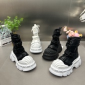 真皮帆布复古马丁靴女厚底短靴脏脏鞋 欧洲站马丁靴潮鞋 2026春新款