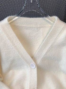 2衣02新款春毛茸茸针织SLP5毛开衫外套女小个季子加厚保暖长袖上