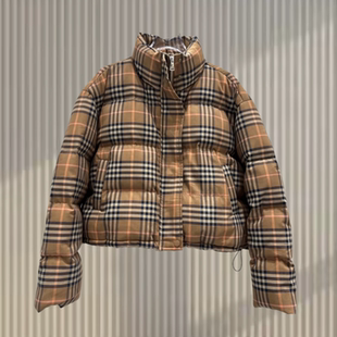 冬季新款韩版格子小个子面包服外套2025年时尚加厚保暖短款棉服女