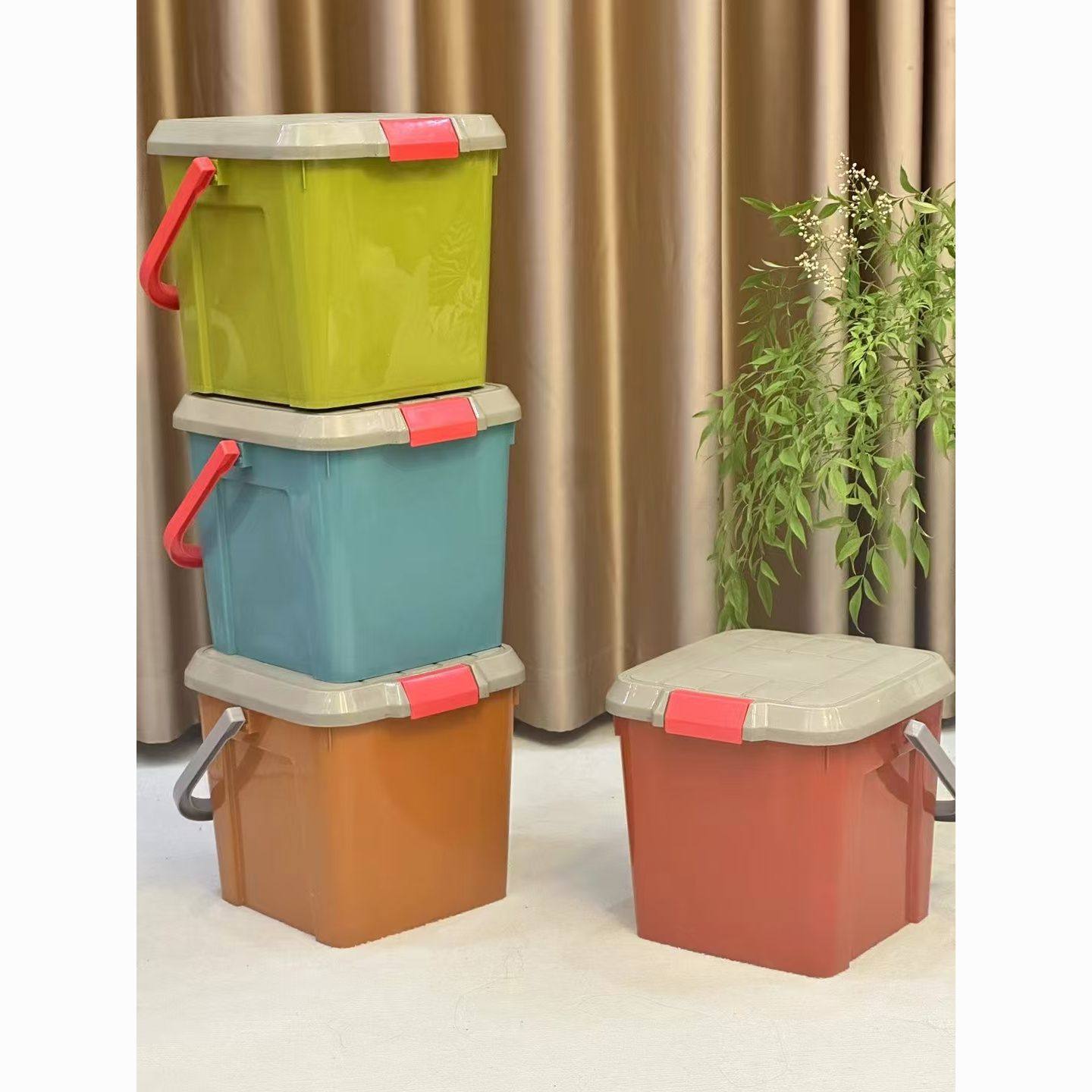 户外方形手提带盖水桶