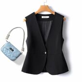 百搭设计感显瘦无袖 马甲女士时尚 马夹坎肩外套 新V领修身 2025夏季