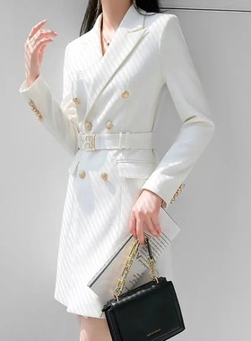 2024职业西装连衣裙女春秋新款设计感长袖气质工作服ol风显瘦裙子