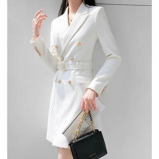 2024职业西装连衣裙女春秋新款设计感长袖气质工作服ol风显瘦裙子